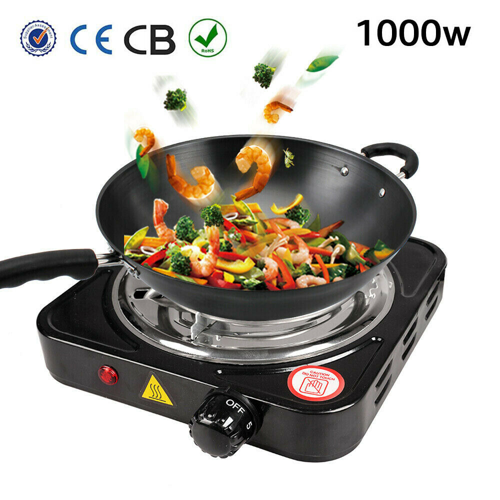 Portable Electric Single Burner Stove Hot Plate 1000W Induction Cooker Outdoor - Fresh Stock Dated February 2026