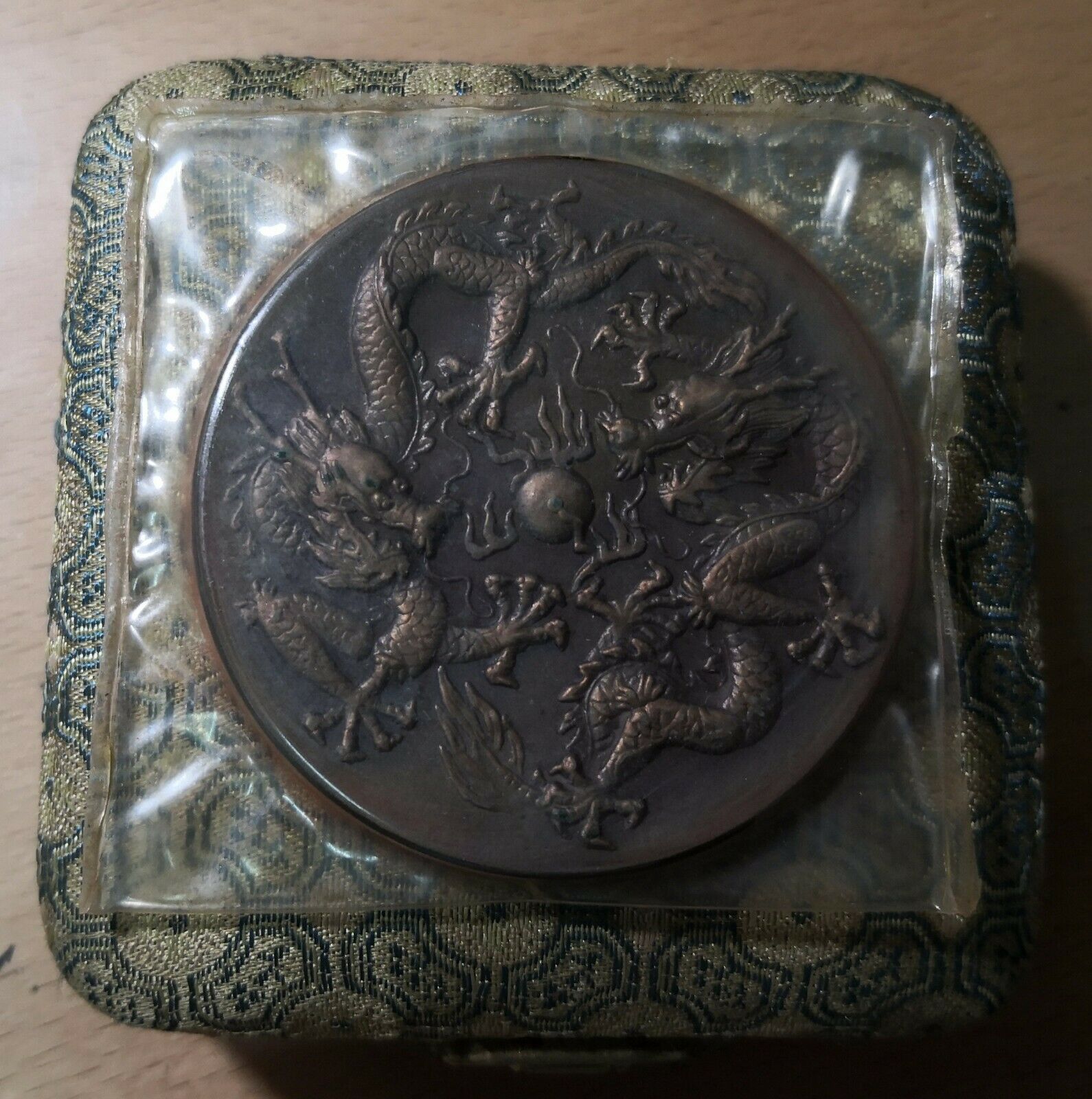 1988 China second spring under heaven two dragons play with a pearl copper medal - Fresh Stock Dated February 2026