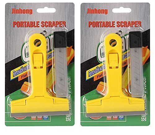 2pack Razor Blade Scraper, Industry Glass Window Scraper, Heavy Duty Cleaning Sc - Fresh Stock Dated December 2025