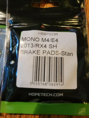 Hope M4 /E4 standard brake Pads - Fresh Stock Dated February 2026