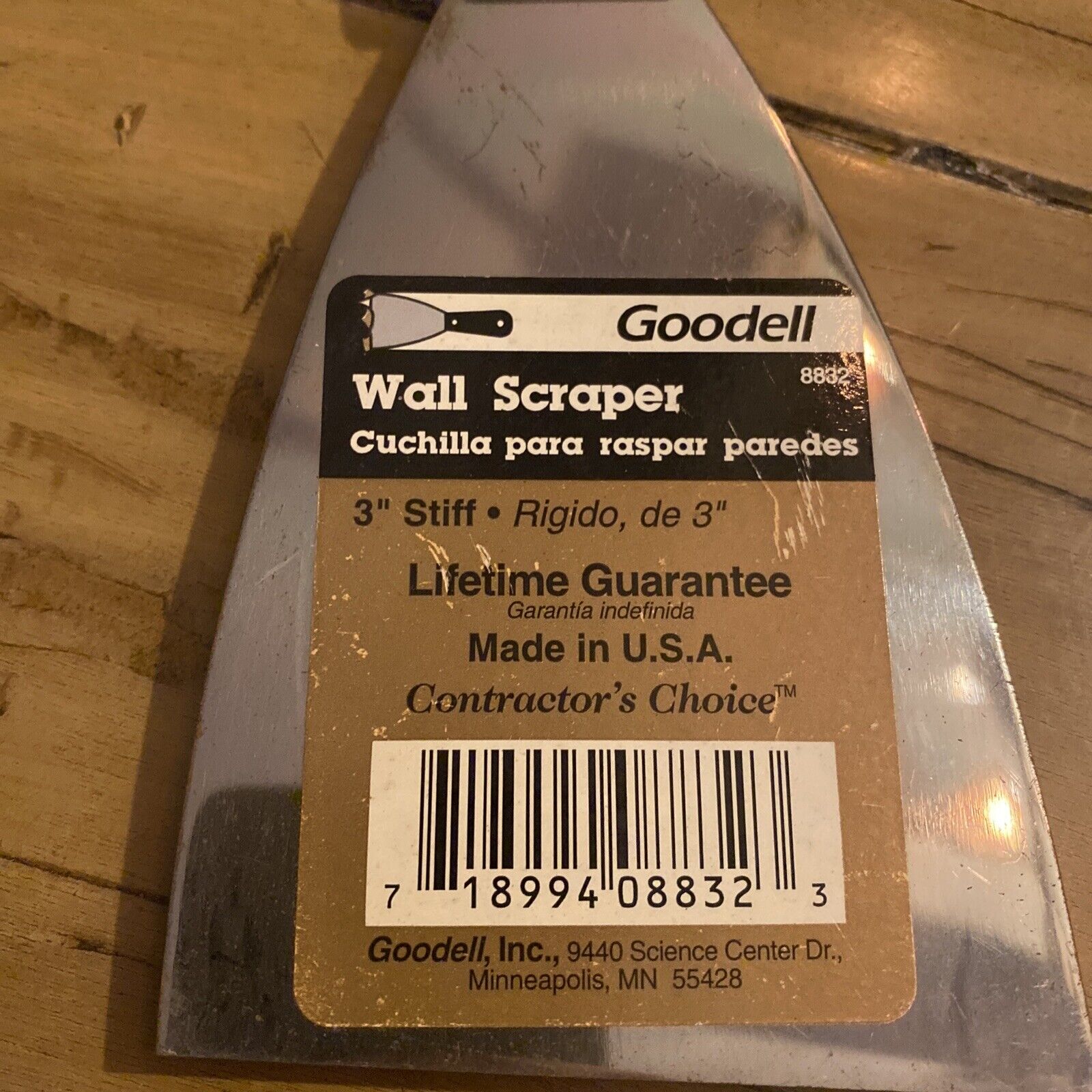 Goodell Professional   Wall Scraper 3” Wood Handle Made In USA Brand New - Fresh Stock Dated February 2026