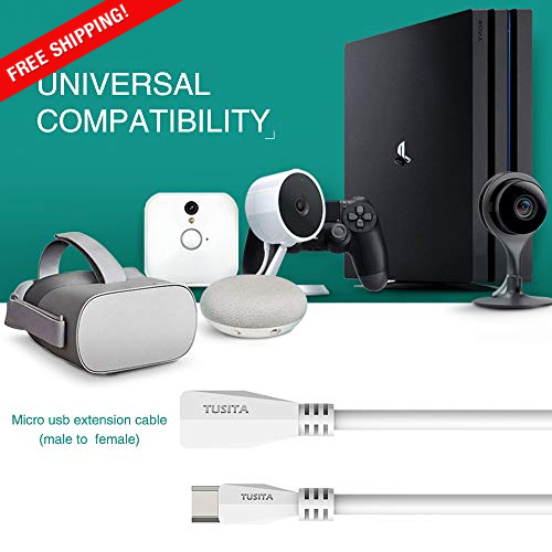 Micro Usb Extension Cable 20Ft Male To Female Extender Cord Zmodo Camera White - Fresh Stock Dated February 2026