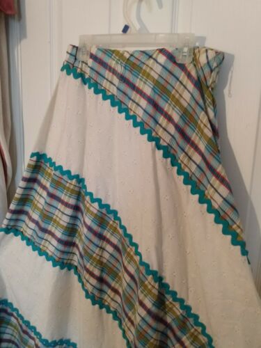 RARE JO HARDIN ORIGINAL DALLAS LONG MAXI SKIRT EYELET LACE SEERSUCKER SZ 12 60s - Fresh Stock Dated February 2026