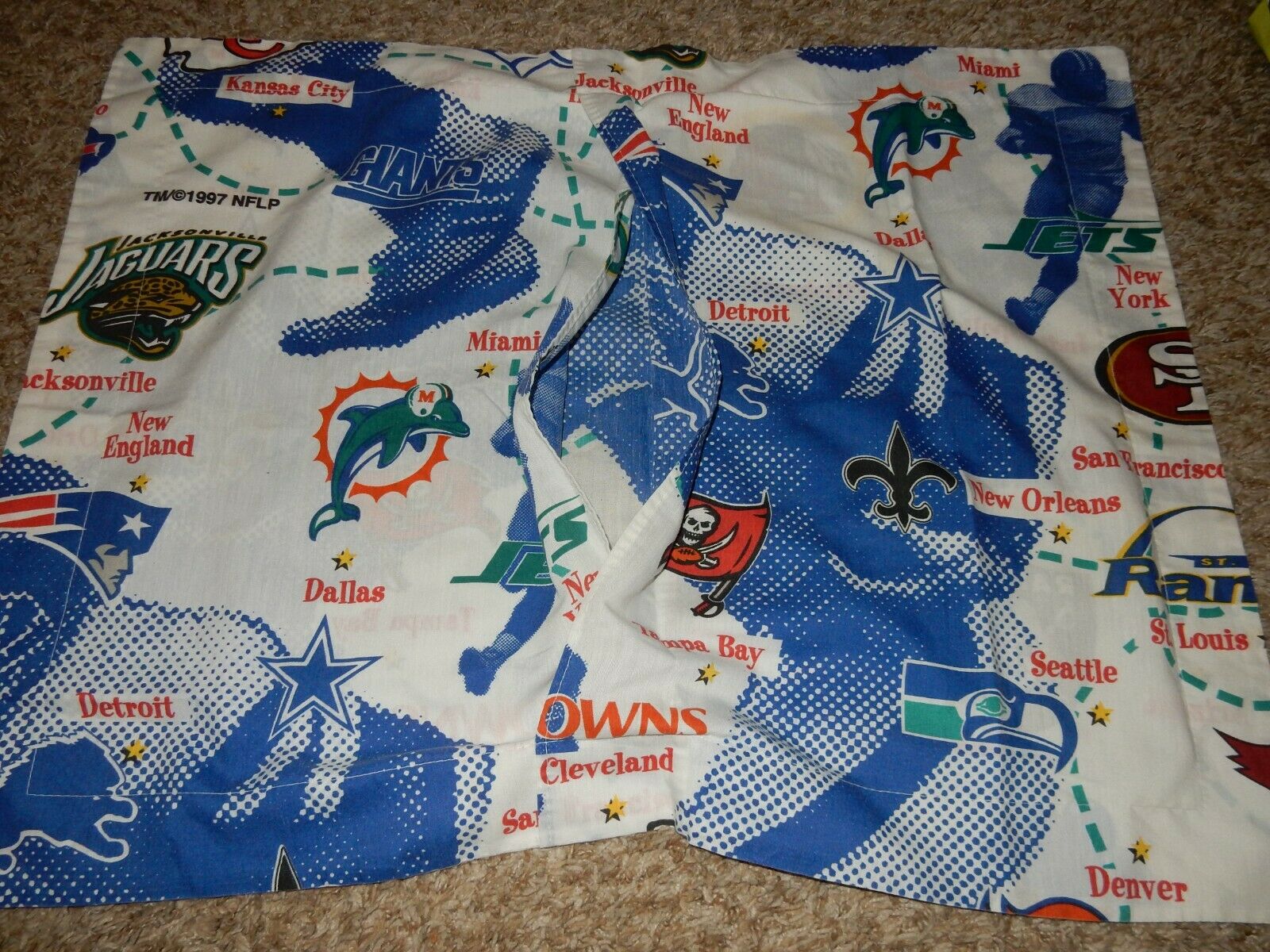 2J Vintage NFL Football Teams Road Trip Map Pillow Sham {Fabric} - Fresh Stock Dated February 2026