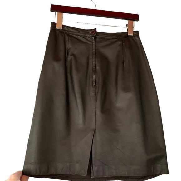 Vintage Nordstrom Leather Skirt Black BP Brass Plum Small Short Pencil - Fresh Stock Dated March 2026