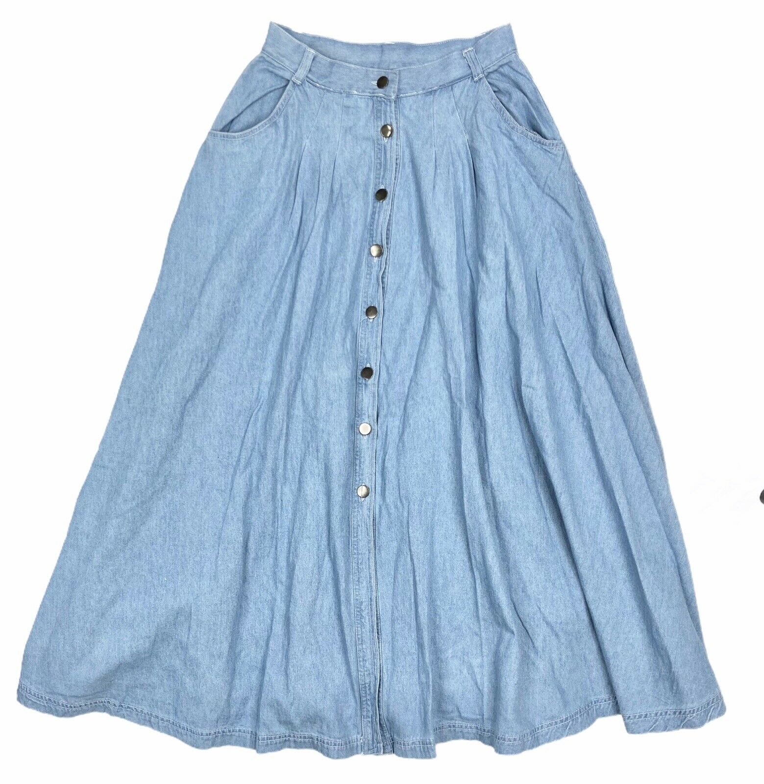 Vintage Newport News Women’s Maxi Skirt Soft Denim Jean Button Up High Waist 10 - Fresh Stock Dated February 2026