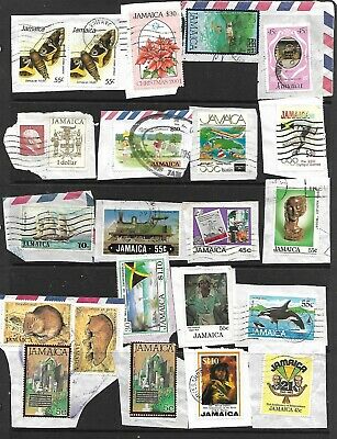 Jamaica ( Used Stamps from collection on piece ) 2 Sheets Mailed in envelope - Fresh Stock Dated December 2025