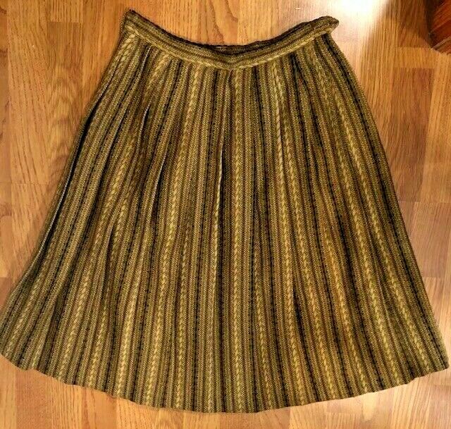 Vintage 1950's pleated circle skirt wool knit small cottagecore rockabilly - Fresh Stock Dated February 2026
