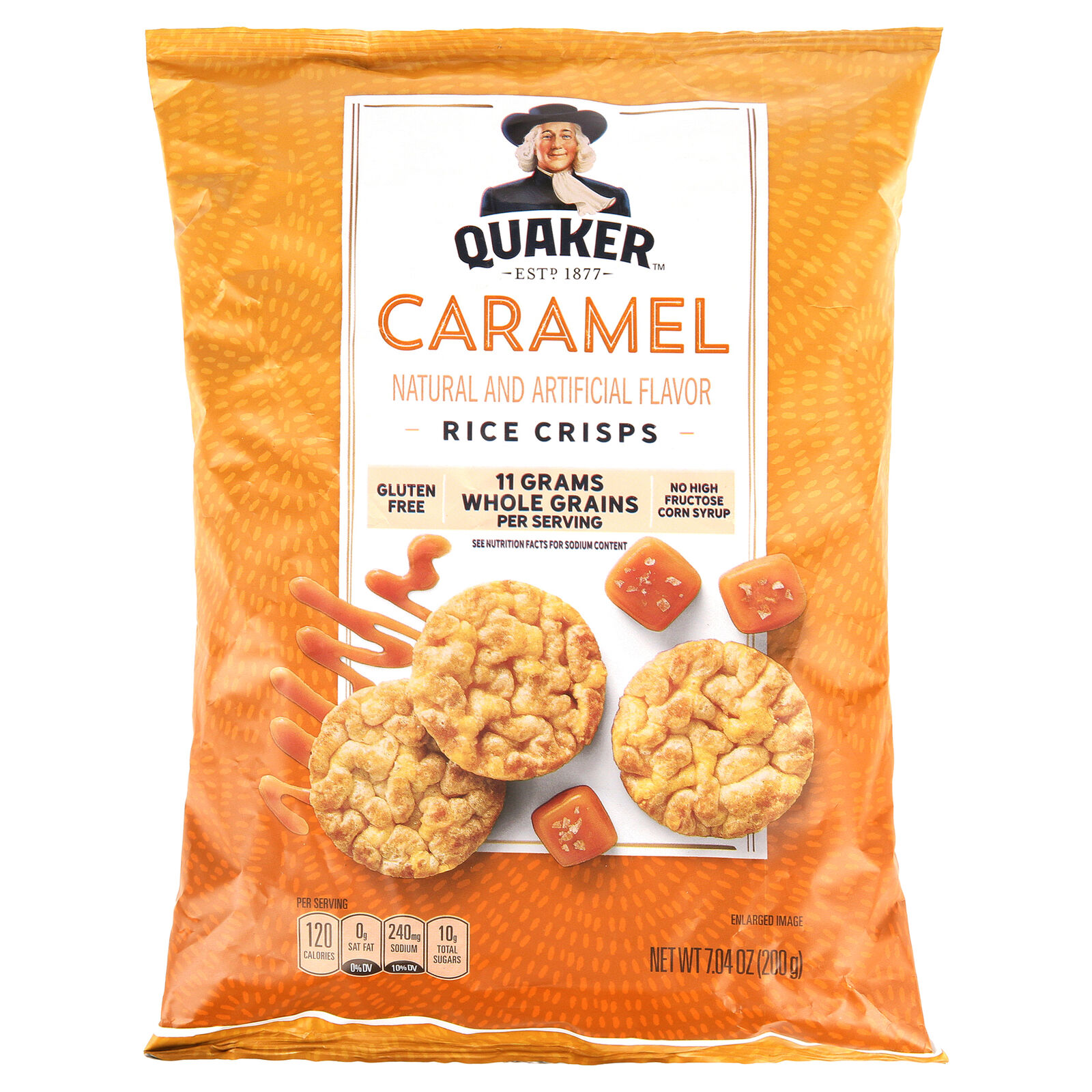 Quaker Rice Crisps Caramel Corn 7.04 Oz Bag 12X - Fresh Stock Dated December 2025