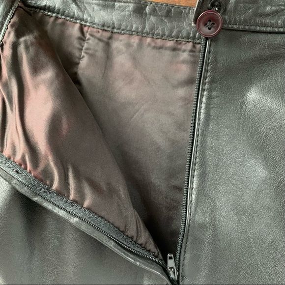 Vintage Nordstrom Leather Skirt Black BP Brass Plum Small Short Pencil - Fresh Stock Dated March 2026