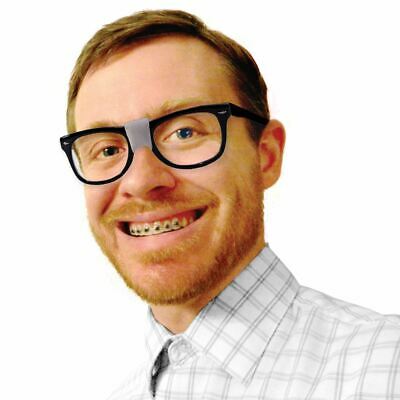 Billy Bob Nerd Kit Glasses Black Frame Tape Fake Teeth Braces - Fresh Stock Dated February 2026