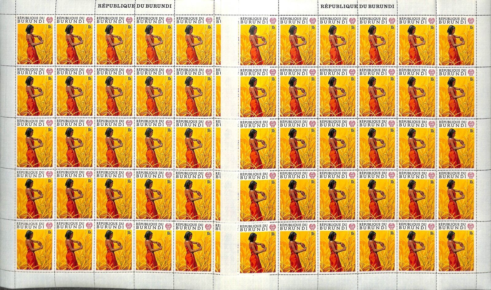 [OP998] Burundi 1969 lot of 6x 4 sheets very fine MNH - Fresh Stock Dated December 2025
