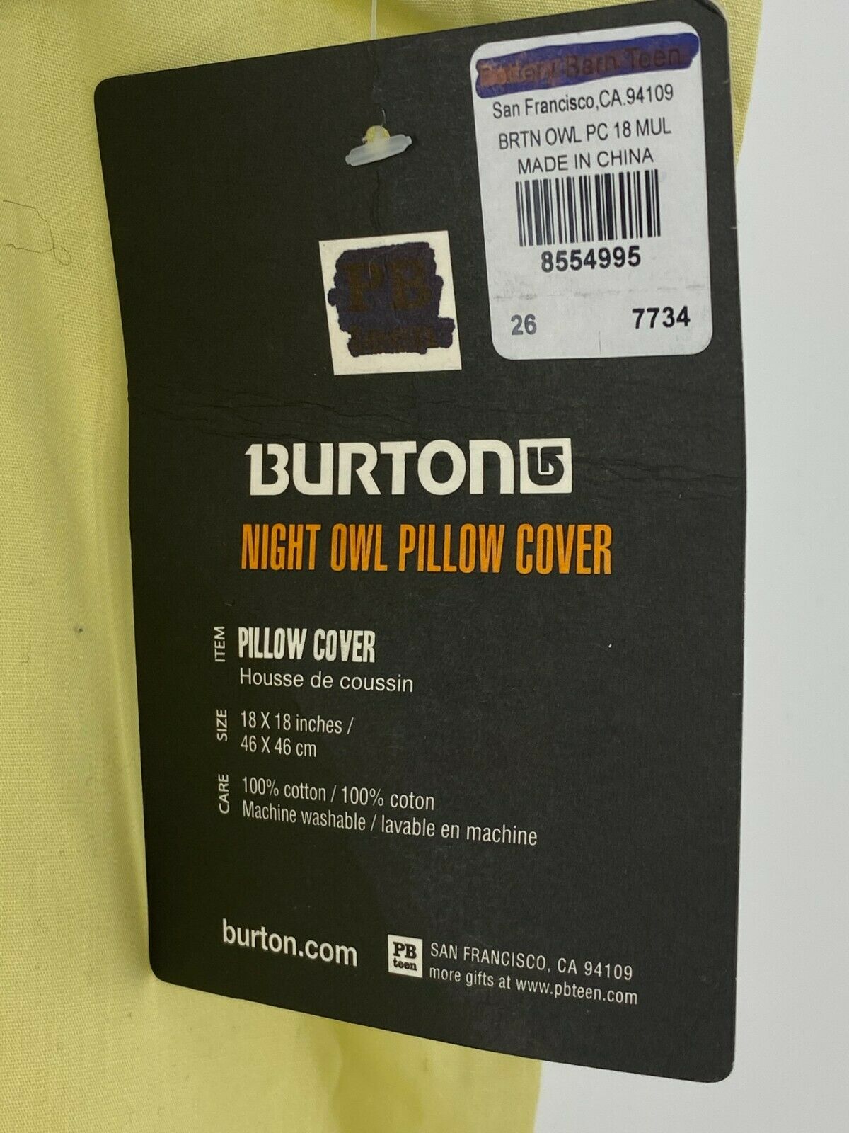 Pottery Barn Teen Burton Night Owl Pillow Cover 18