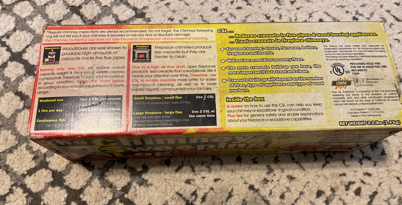 NEW The Chimney Sweeping Log Clean Fireplace Woodstove Fire Log Creosote - Fresh Stock Dated December 2025