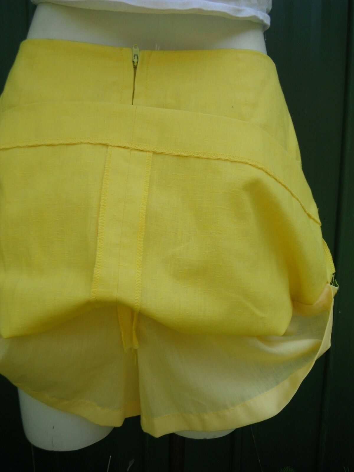 TRUE VTG. MOD GOGO '60's/'70's YELLOW SCOOTER Mini skirt skorts shorts APPLIQUE - Fresh Stock Dated February 2026