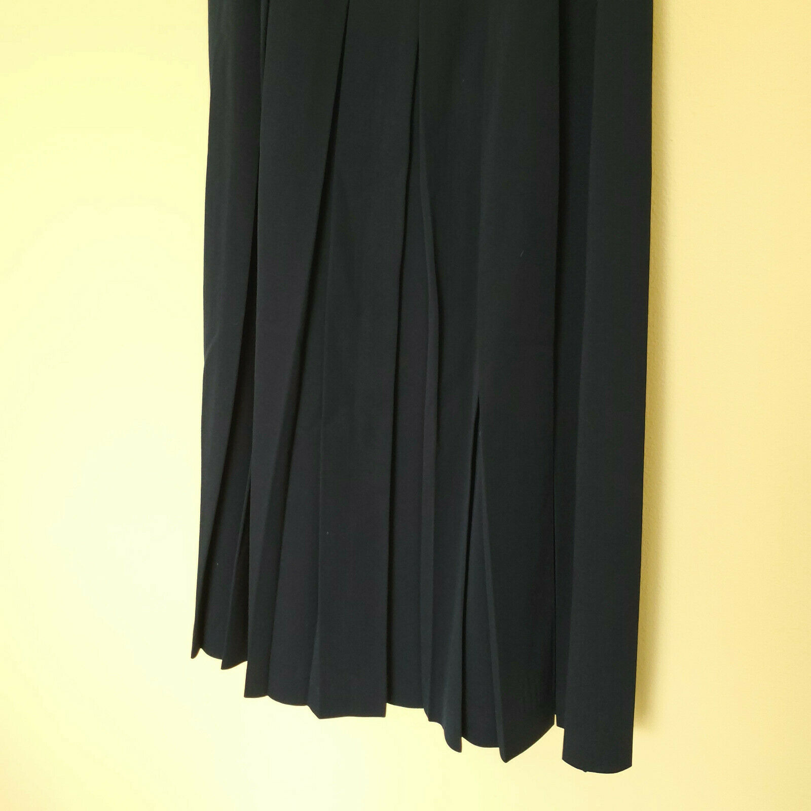 vintage Abercrombie and Fitch Navy Blue Pleated Maxi Skirt Wool sz 8 80s - Fresh Stock Dated February 2026