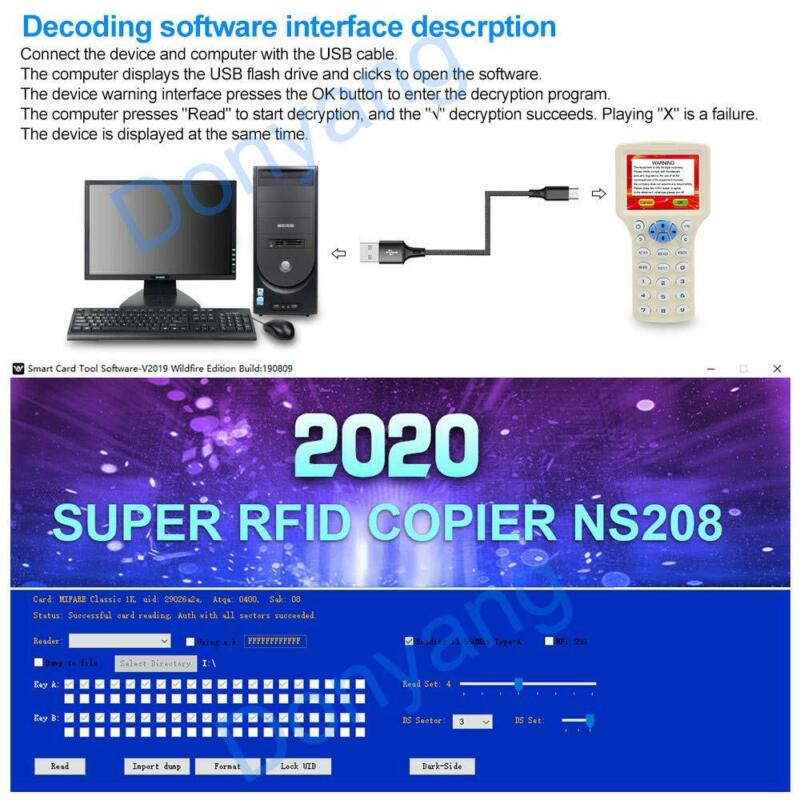 LEXI ID IC HID Card Copier, NFC Reader, 125KHz 13.56MHz 10 Frequency RFID... - Fresh Stock Dated February 2026