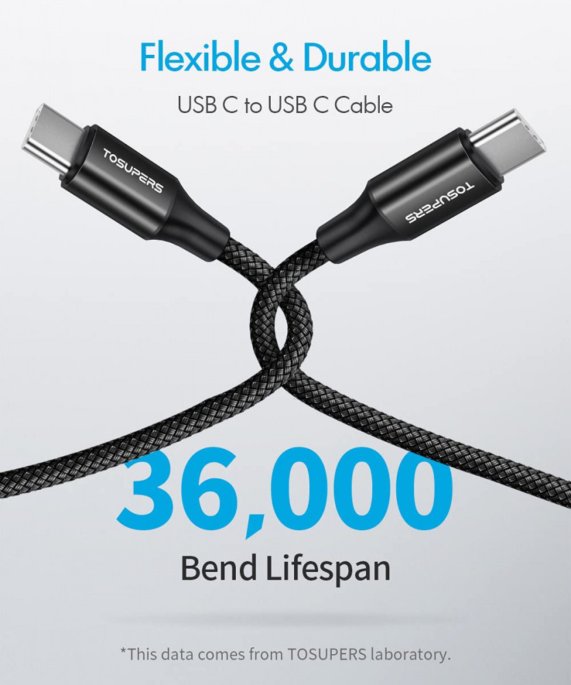 [10ft 2-Pack] Long USB C to C Cable Fast Charging 60W, 10ft 10ft, Black - Fresh Stock Dated February 2026