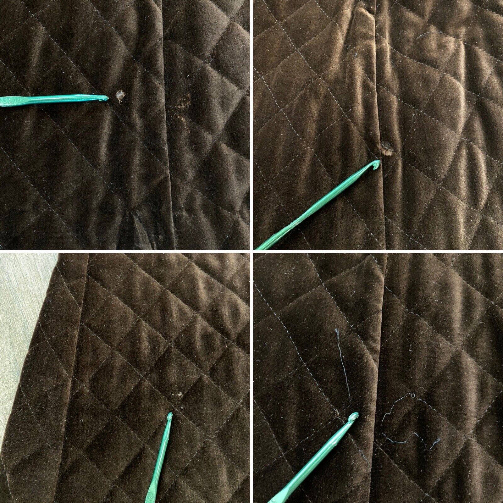 VTG 70'S CENTURY OF BOSTON BROWN QUILTED VELVET MAXI SKIRT BOHO HIPPIE M 29