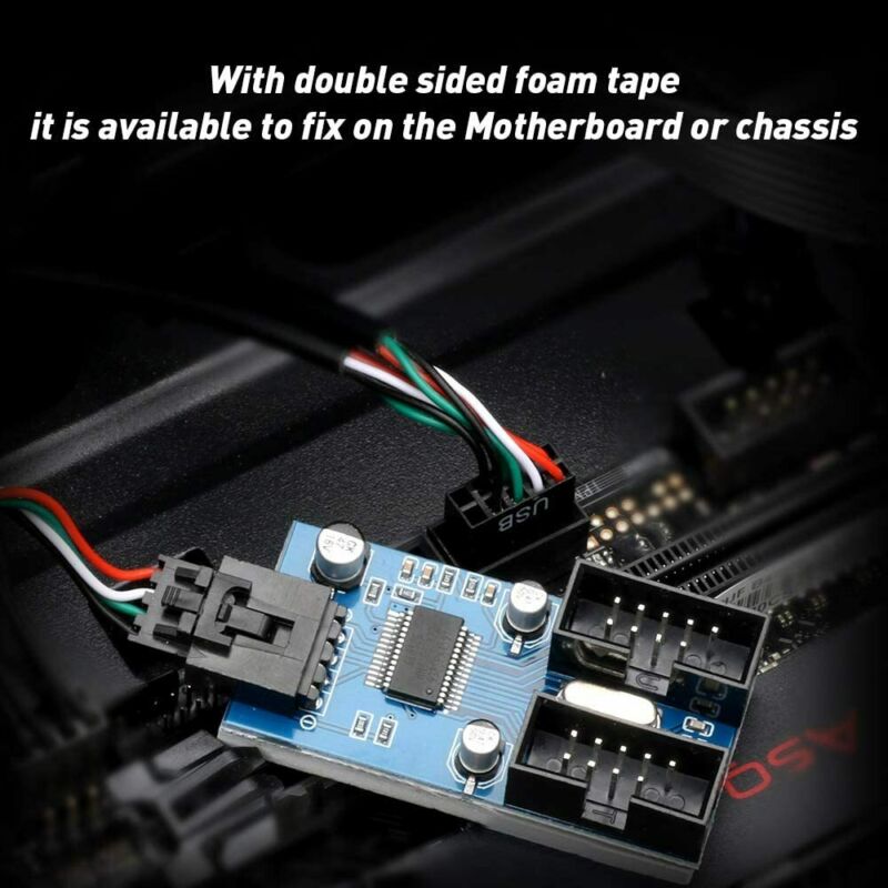 Rocketek Motherboard 9 pin Header Male 1 to 2 Female 1 2 - Fresh Stock Dated February 2026