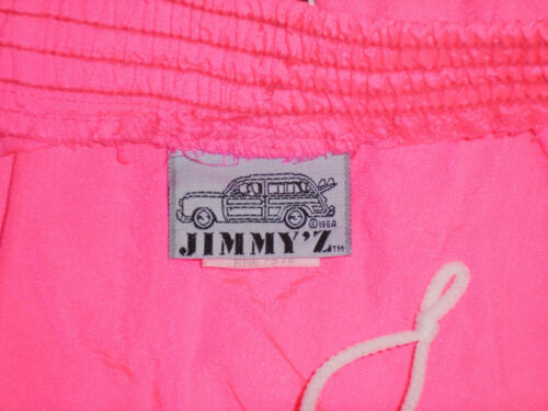 Vtg 80s JIMMY'Z Knee Length Skirt NEON PINK 1980s Surf/Skate Nylon USA Sz MD - Fresh Stock Dated February 2026