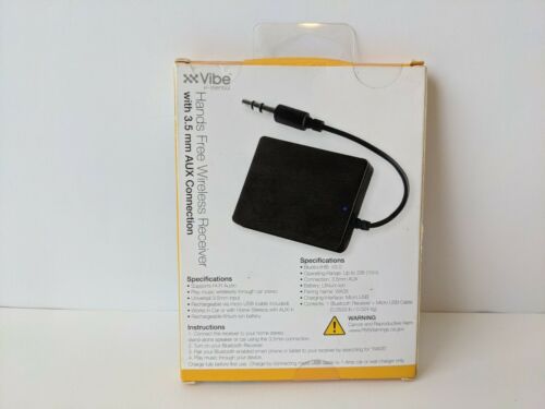 Vibe Essential Hands Free Wireless Receiver With 3.5MM AUX Connection New - Fresh Stock Dated February 2026