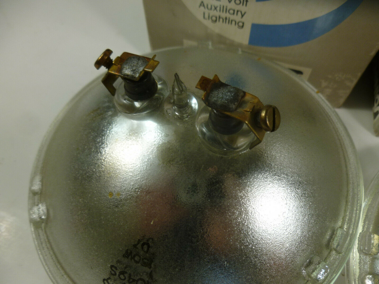 Two WAGNER 4049S 13volt 150 watt Smooth Face 5' Spot Light Bulb Glass Clear Eye - Fresh Stock Dated February 2026