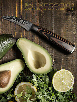 Kessaku 2.75-inch Tourne Paring Knife -Samurai Series High Carbon 7Cr17MoV Steel - Fresh Stock Dated December 2025