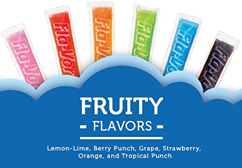 Fla-Vor-Ice Freezer Pops, Giant Fat Free Ice Pops, Fruity Flavors 100 - 1.5 - Fresh Stock Dated February 2026