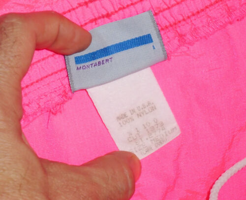 Vtg 80s JIMMY'Z Knee Length Skirt NEON PINK 1980s Surf/Skate Nylon USA Sz MD - Fresh Stock Dated February 2026