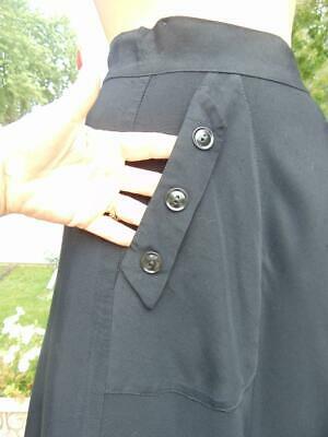VTG NOS ALDENS 1940S BLACK GABARDINE HIGH WAISTED SKIRT 25W SLANT DEEP POCKETS - Fresh Stock Dated February 2026
