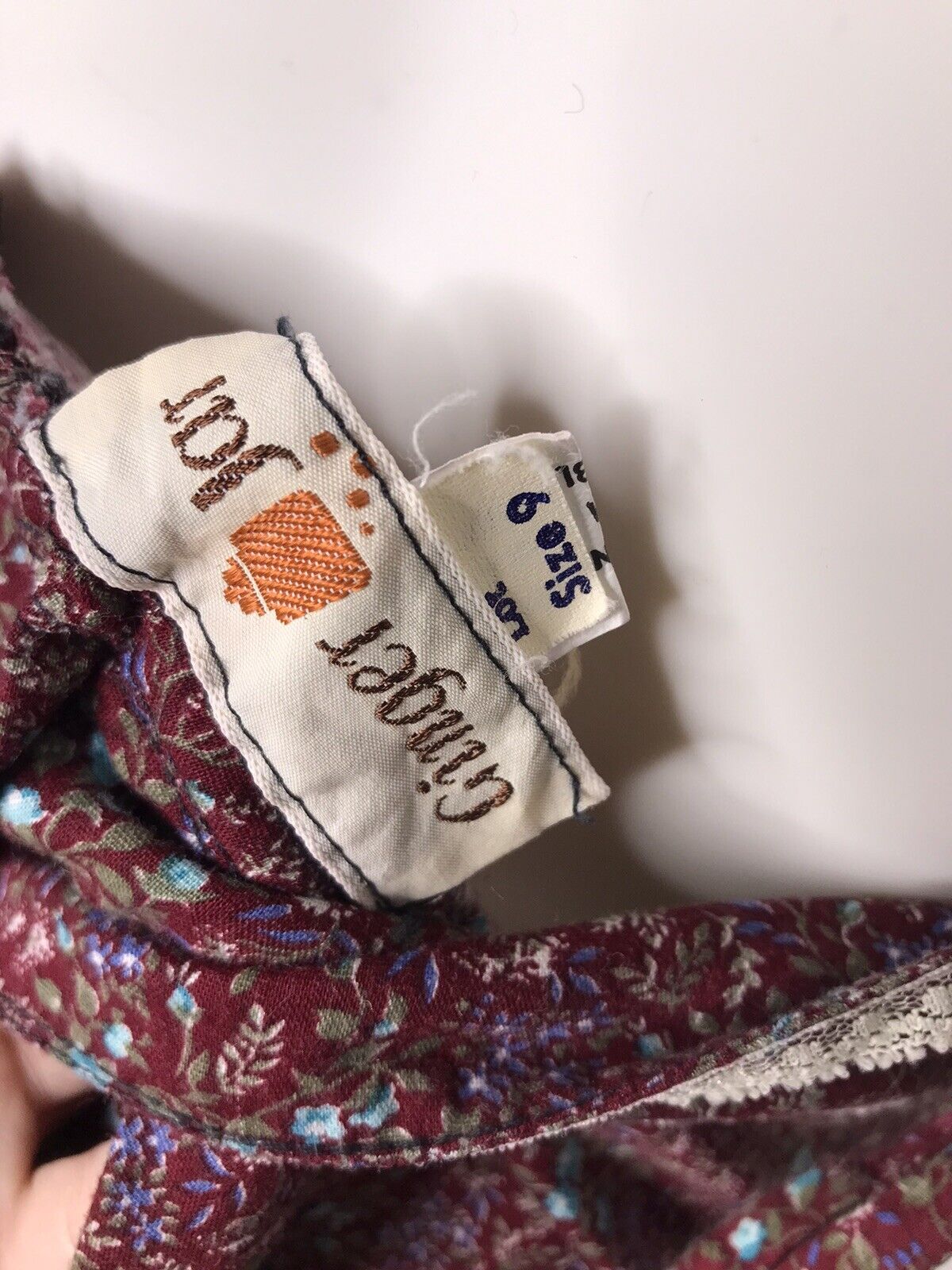 Vintage 70s Prairie Cottagecore Button Up High Waist Skirt Calico S 9  26” Red - Fresh Stock Dated March 2026