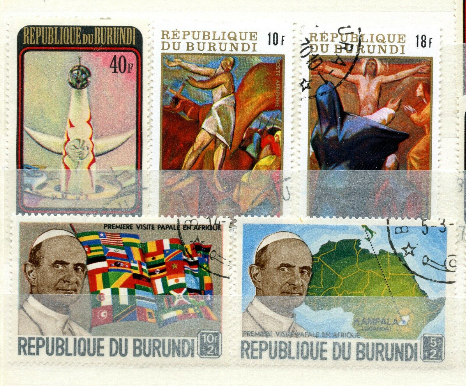 6 Burundi Mint Hinged Used Hinged - Fresh Stock Dated December 2025