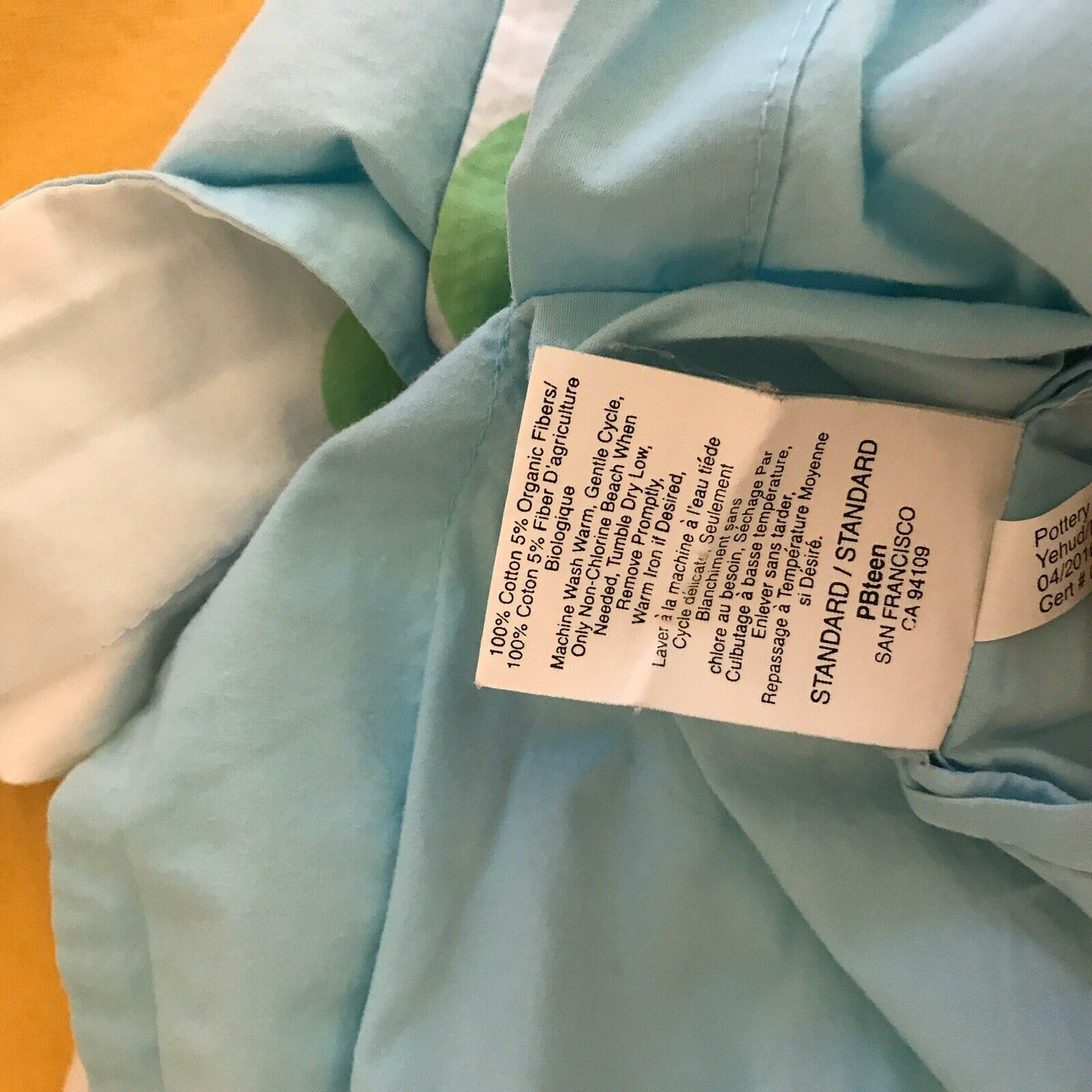 Pottery Barn PB Teen Pillow Sham Blue Dots Standard - Fresh Stock Dated January 2026