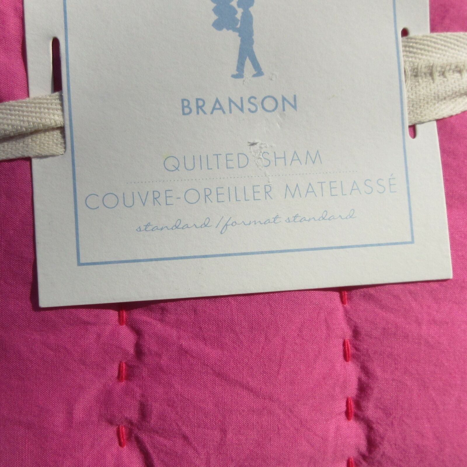 Pottery Barn Kids Quilted PINK Grey Standard Pillow Sham 20