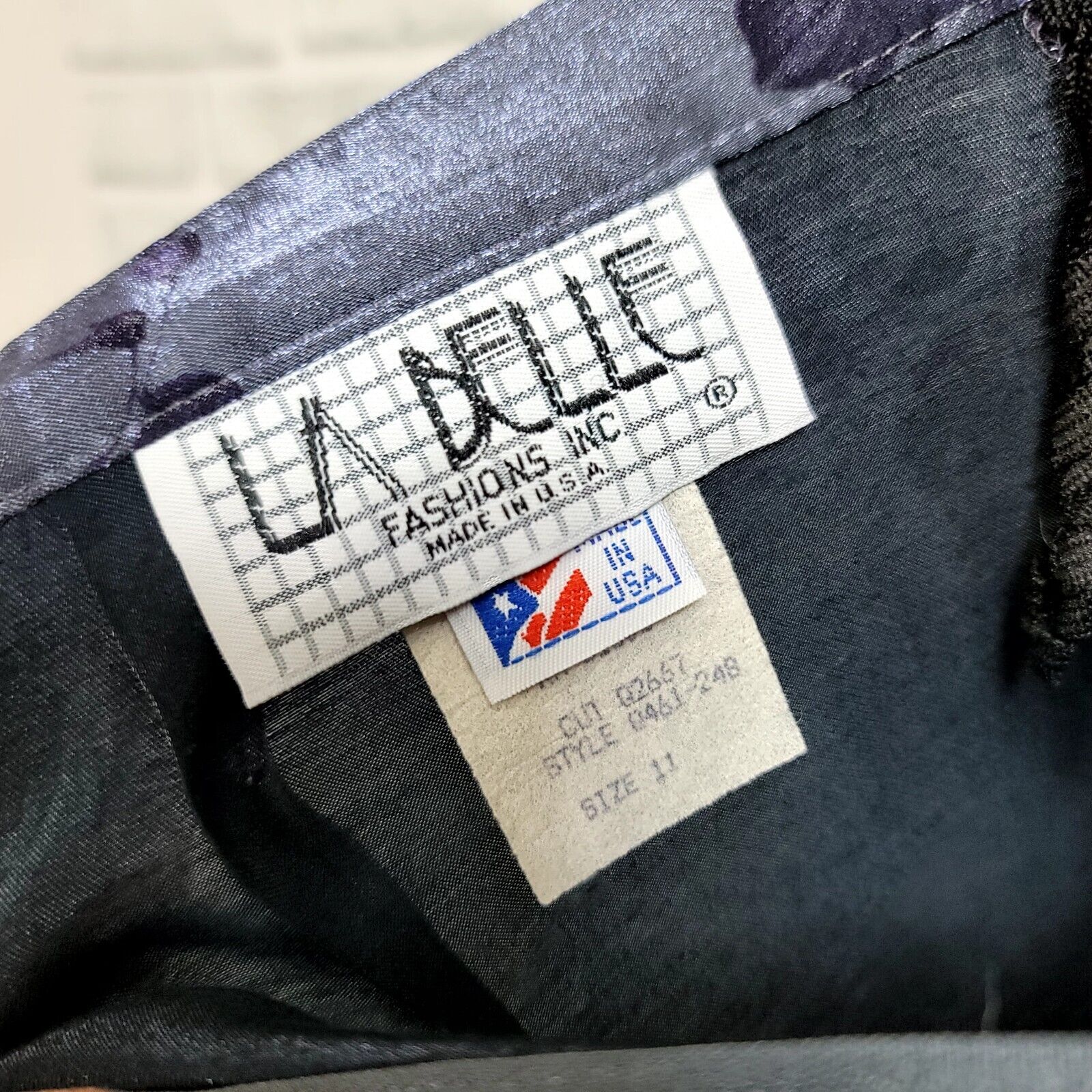 Vintage 90s La Belle Fashions Size M Metallic Blue Rose Floral Satin Maxi Skirt - Fresh Stock Dated March 2026