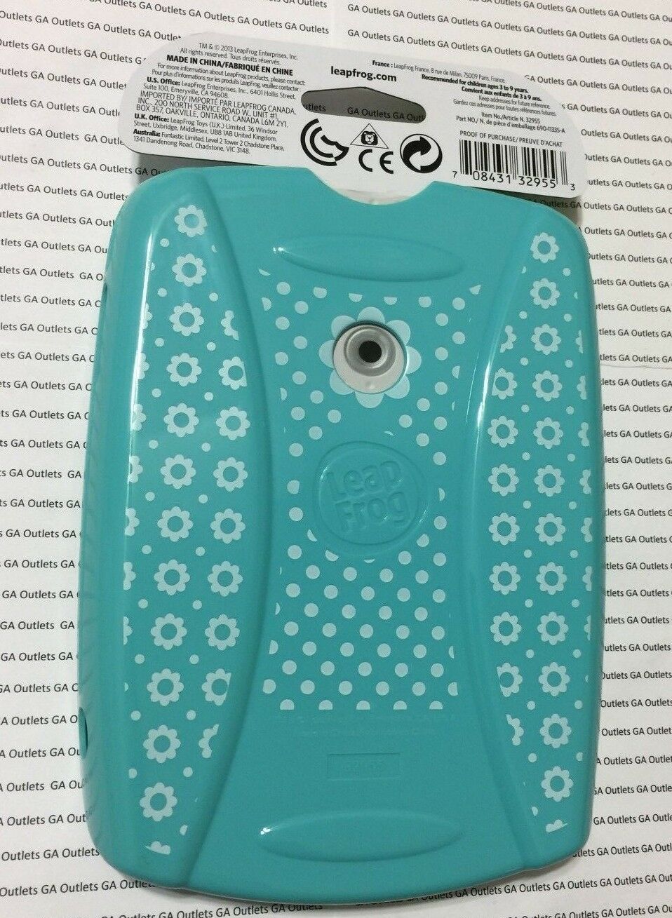LeapFrog LeapPad2 Durable Gel Skin Protective Cover Aqua Flower 3-9 Years Case - Fresh Stock Dated February 2026