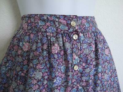 Vtg 70s Gunne Sax Ruffle Prairie Skirt 5 XS Button Down Purple Blue Floral Lace - Fresh Stock Dated March 2026