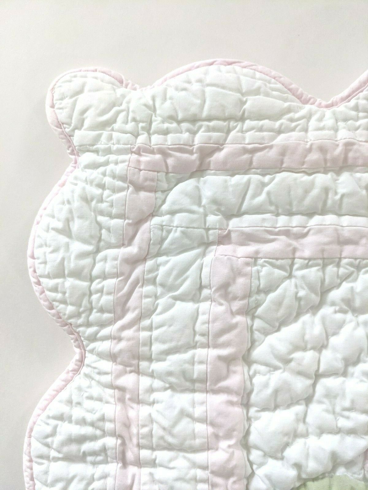 Pottery Barn Kids Quilted Pillow Sham Pink Applique Flowers 20 x 27in Cotton - Fresh Stock Dated December 2025