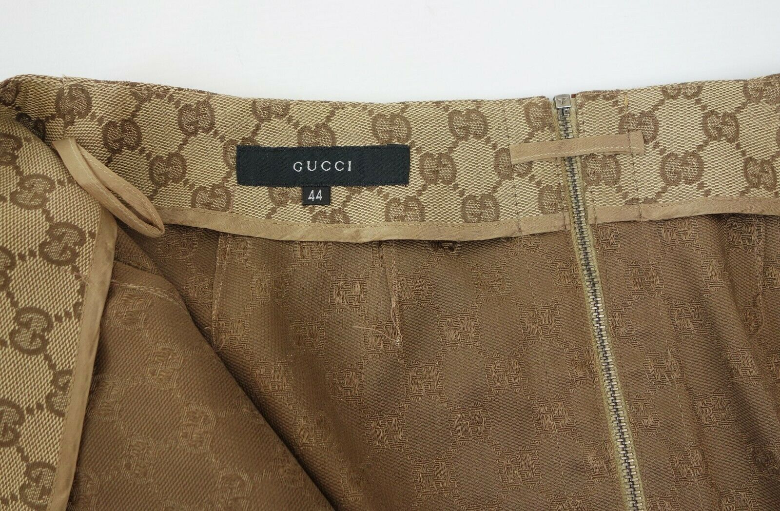 Tom Ford for Gucci Vintage Iconic Rare GG Monogram Canvas Skirt Logo Leather Tan - Fresh Stock Dated December 2025