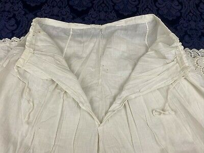 Antique White Cotton Victorian Wedding Skirt Petticoat Slip Eyelet Lace Pintucks - Fresh Stock Dated December 2025