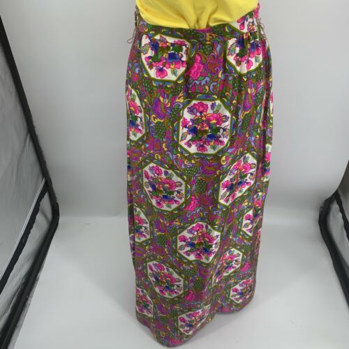 Vintage Psychedelic Floral Full Length Skirt Alex Colman Mandela Large W/ Belt - Fresh Stock Dated December 2025