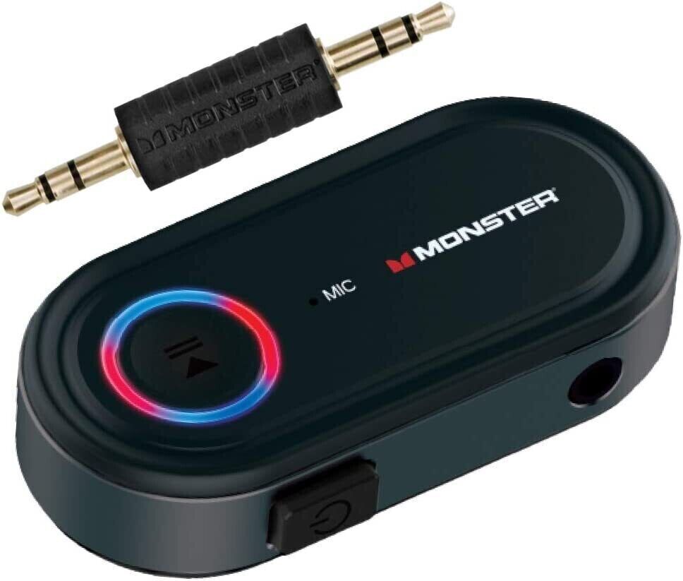 Monster Bluetooth Wireless Car & Home Audio Receiver (WAB9-1008-Black) - Fresh Stock Dated February 2026