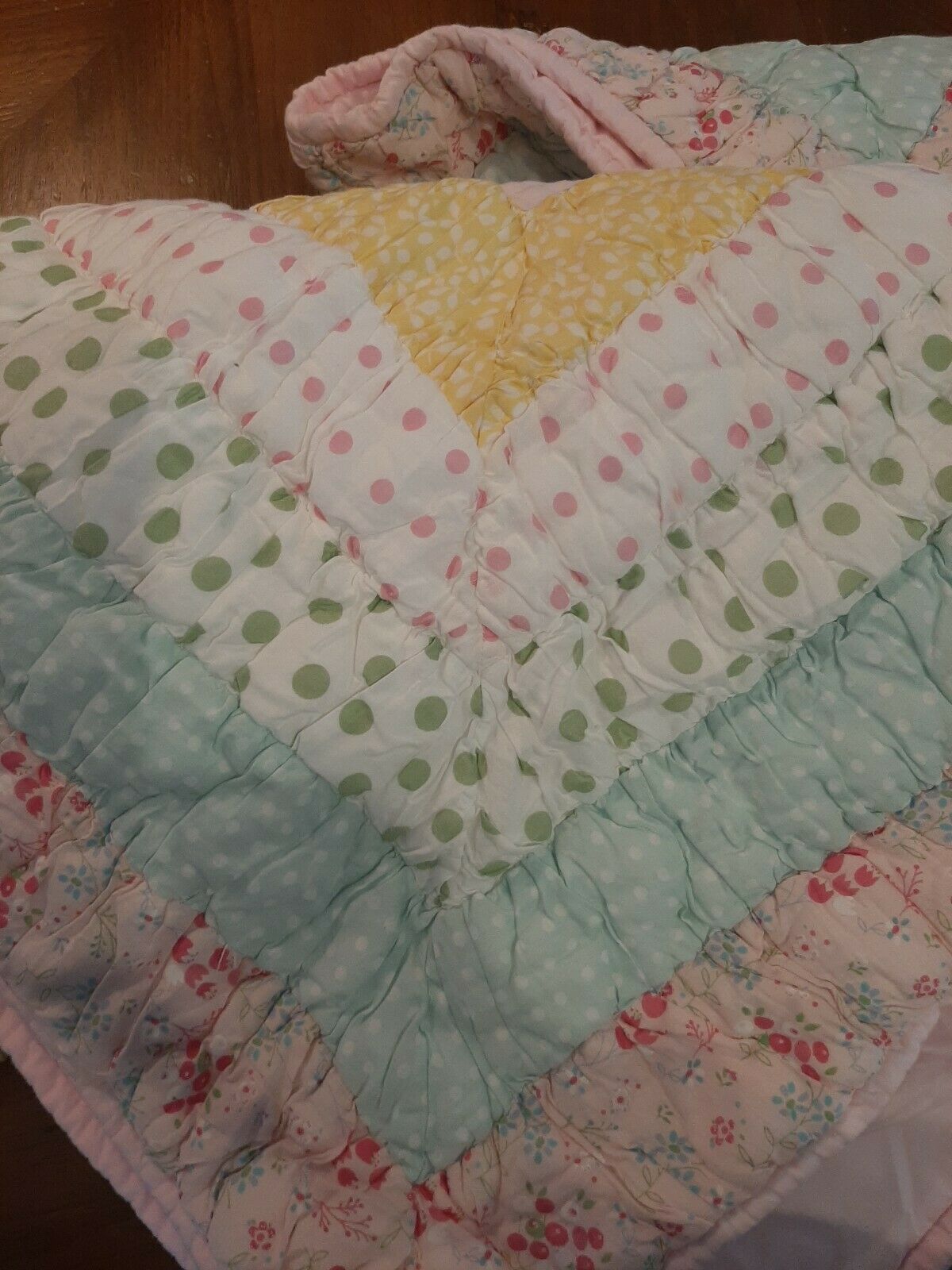 Pottery Barn Kids Quilted PILLOW SHAMS Polka Dot - Pink Yellow Blue - A PAIR - Fresh Stock Dated December 2025