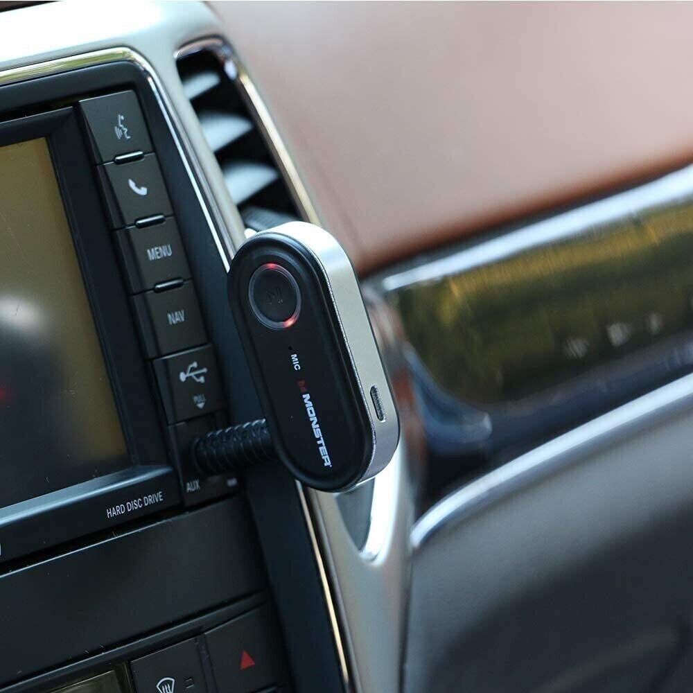 Monster Bluetooth Wireless Car & Home Audio Receiver (WAB9-1008-Black) - Fresh Stock Dated February 2026