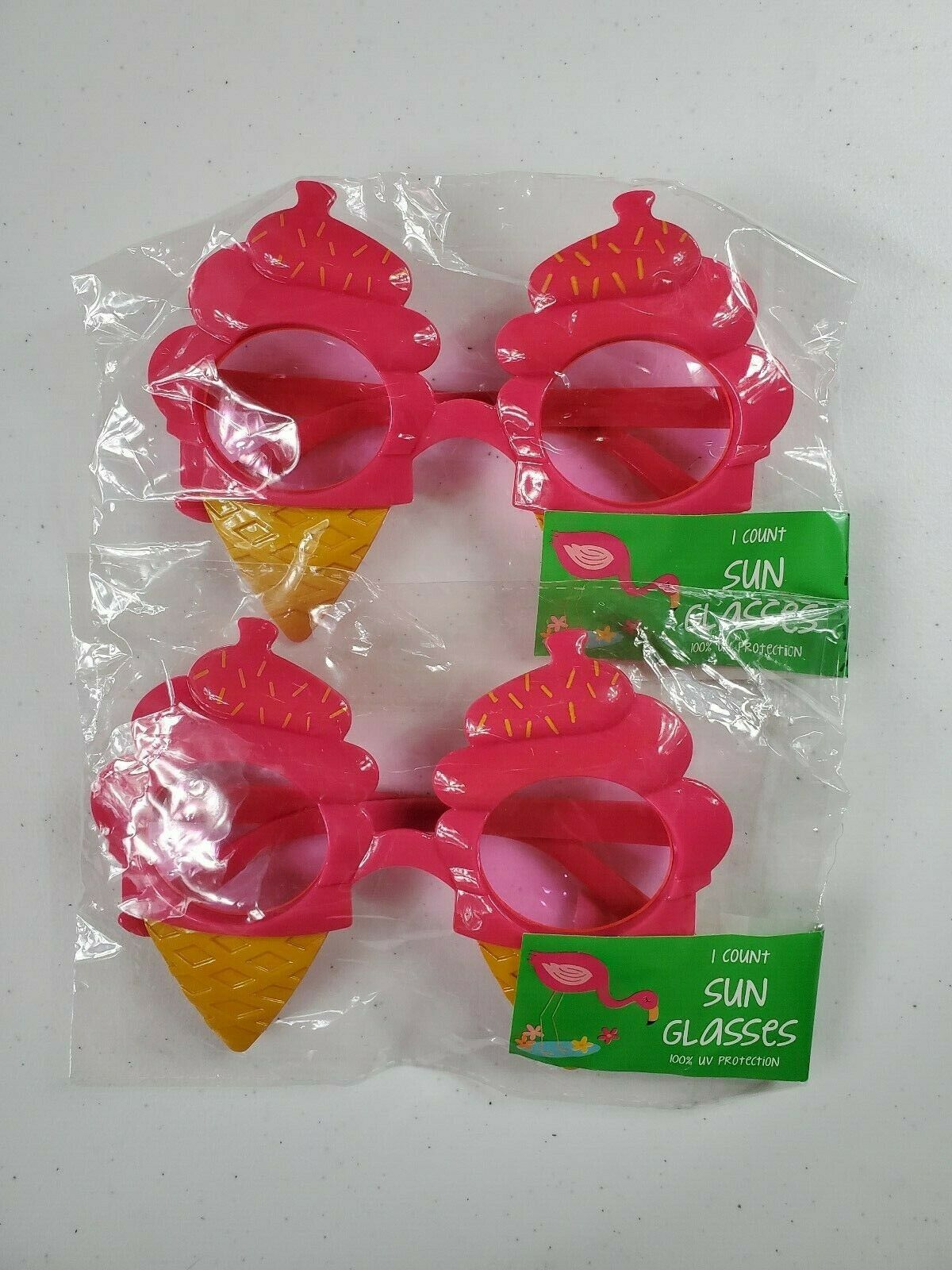 Novelty Sunglasses Flamingos Ice Cream Cones Summer Fun Costume 4 Pair New Q98 - Fresh Stock Dated February 2026