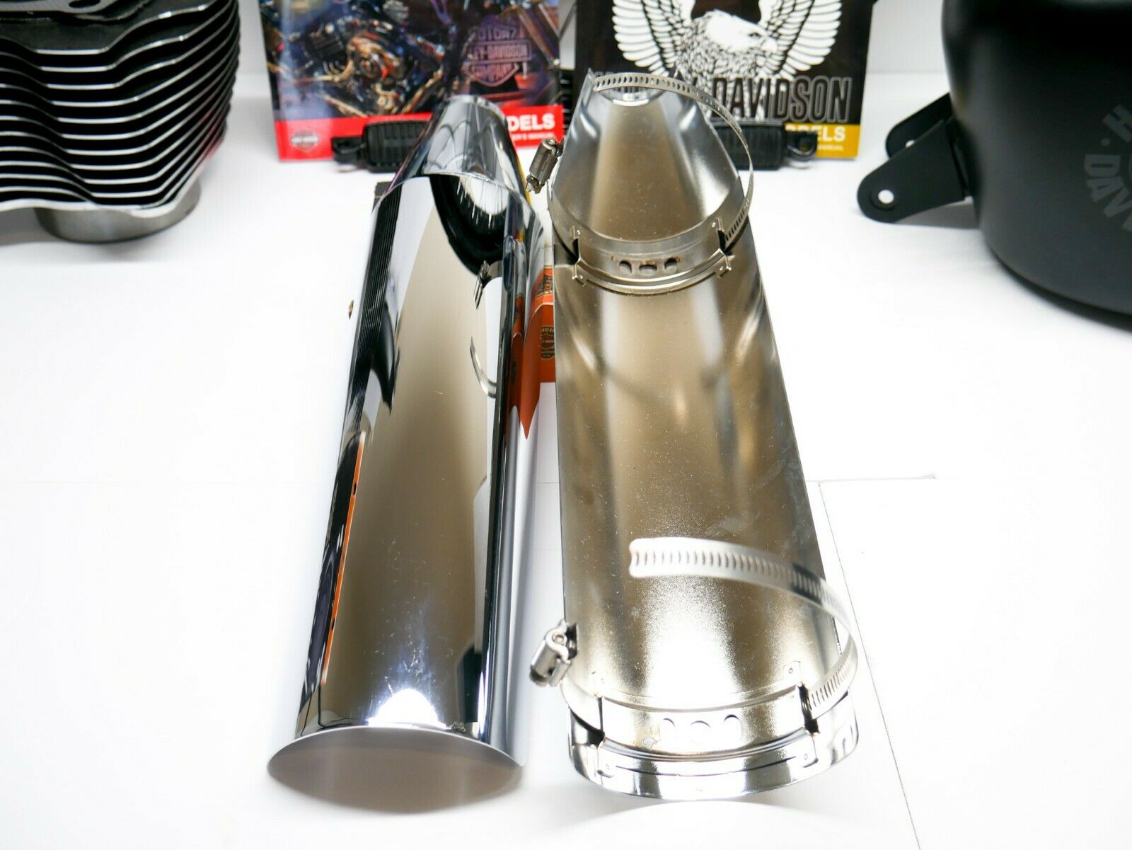 OEM 18-21 Harley Davidson FXBB Softail Street Bob Chrome Exhaust Heat Shield - Fresh Stock Dated February 2026