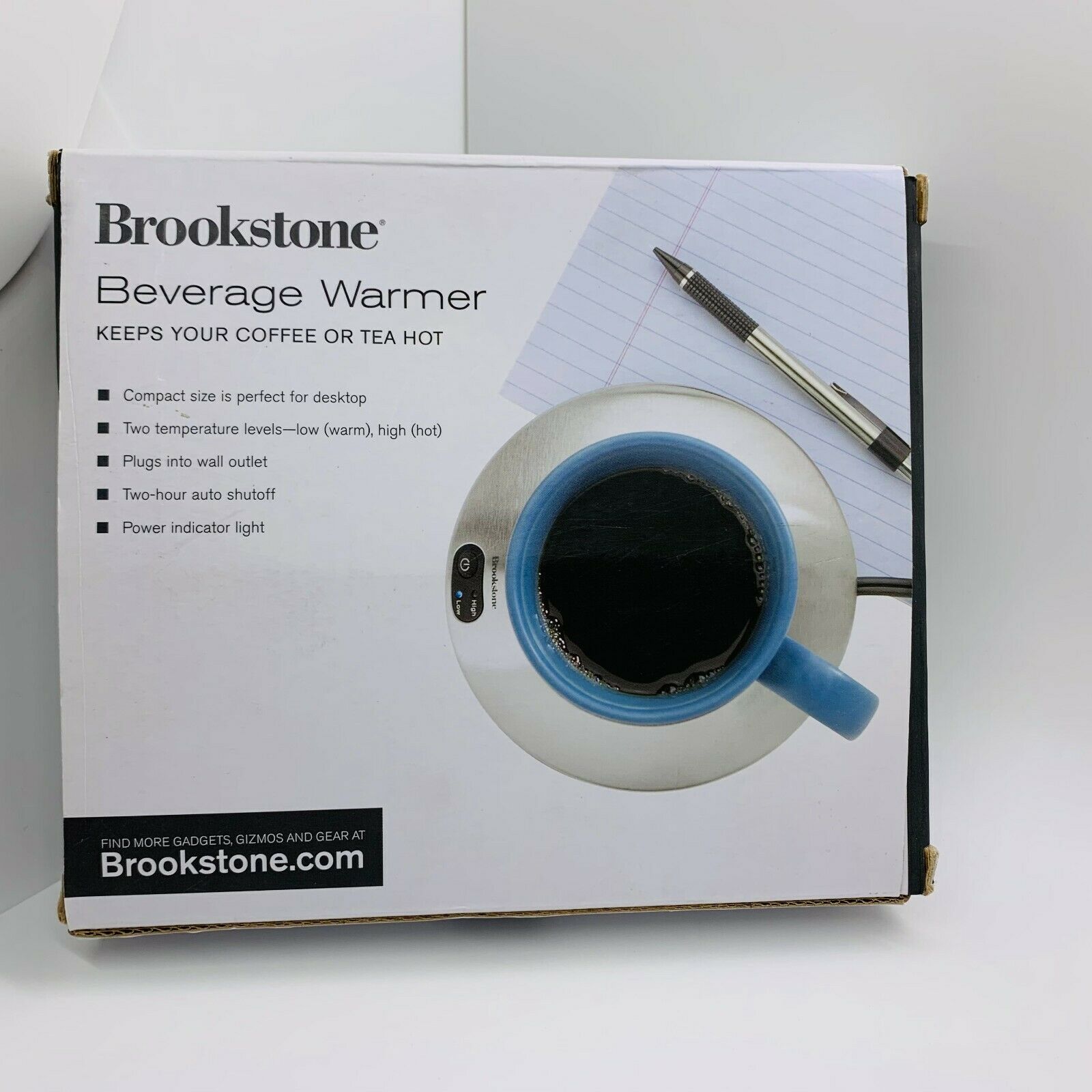 Brookstone Beverage Warmer (K72AS) for Coffee/Tea/Chocolate - 2 temps - Fresh Stock Dated December 2025