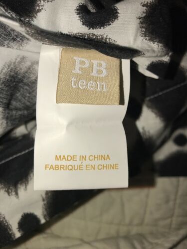 Pottery Barn PB Teen Pair Organic Cotton Pillow Shams Black White Standard - Fresh Stock Dated December 2025