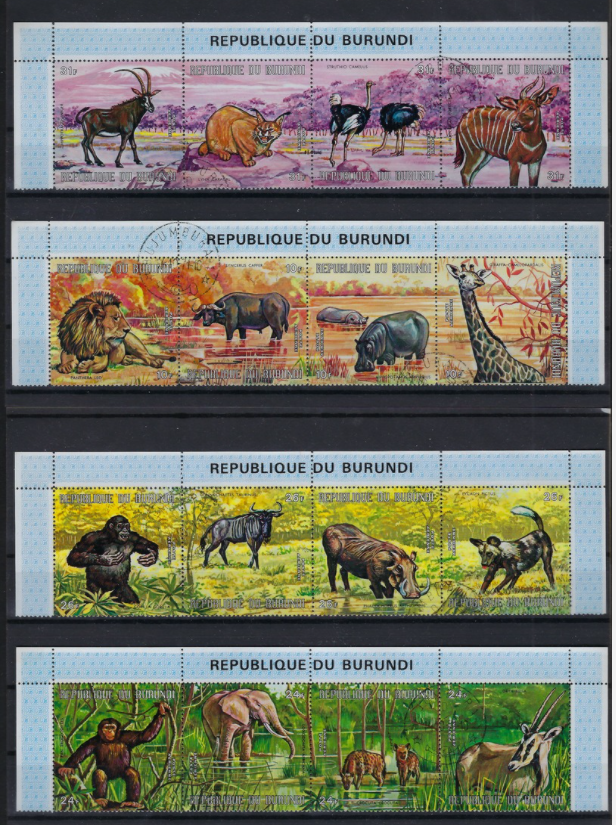 BURUNDI 68 ZEGELS GESTEMPELD en allen in goede staat ; zie ook 4 scans ! LOT 290 - Fresh Stock Dated December 2025